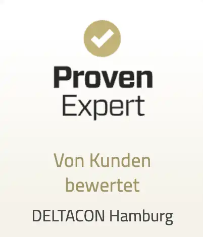 ProvenExpert: Von Kunden bewertet, DELTACON Hamburg. Öffnet die Bewertungen bei ProvenExpert in einem neuen Fenster.